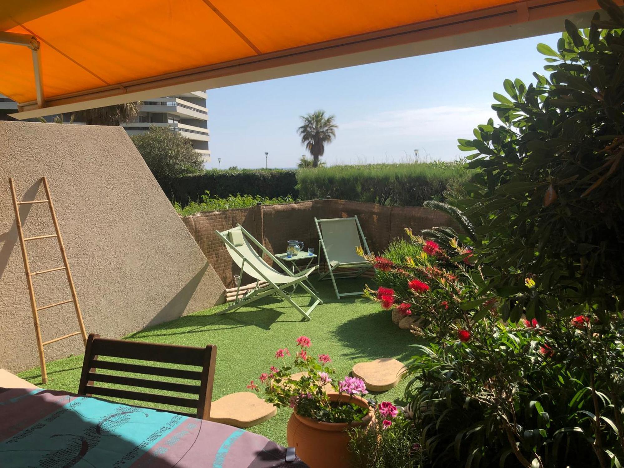 Le Jardin De La Plage - T2 - Terrasse Jardin 30M2 - Piscine - Clim- Wifi -Parking Canet Exterior foto